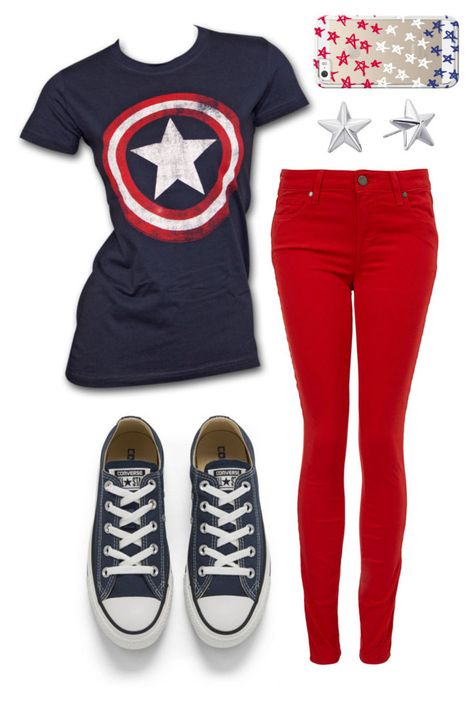 "Random - Captain America" by teal3600 ❤ liked on Polyvore featuring Marvel, Paige Denim, Converse, Rebecca Minkoff and Casetify Captain America Outfit For Women, Captain America Costume For Women, Diy Superhero Costume For Women, Captain America Outfit, Marvel Outfits, Girl Superhero Costumes, Diy Superhero Costume, School Halloween Costumes, Marvel Inspired Outfits