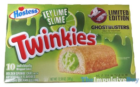 REVIEW: Hostess Limited Edition Key Lime Slime Twinkies Hostess Snack Cakes, Ghost Busters Birthday Party, Ghostbusters Birthday Party, Hostess Twinkies, Key Lime Cupcakes, Hostess Snacks, Ghostbusters Party, Lime Cupcakes, Slime Party