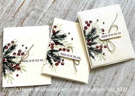 Painted Christmas Suite — WILD VIOLETS ART Card Diy Ideas, Christmas Card Diy, Wild Violets, Painted Christmas Cards, Stamped Christmas Cards, Simple Christmas Cards, Craft Christmas, Watercolor Christmas Cards, Homemade Christmas Cards