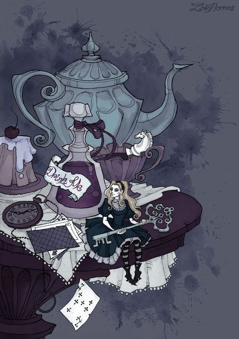 Alice In Wonderland Artwork, Dark Alice In Wonderland, Wonderland Artwork, Alice In Wonderland Aesthetic, Alice Madness, Witch Art, Lewis Carroll, Adventures In Wonderland, Gothic Art