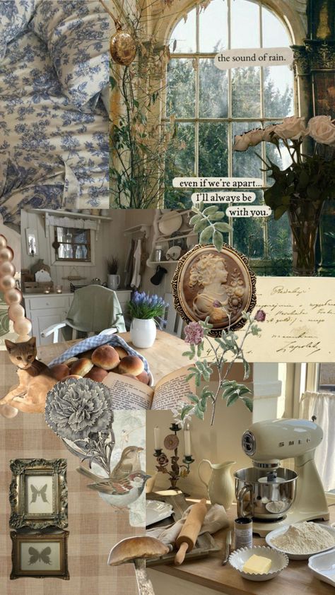 🕊🥐🌷☁️ #moodboard #collage #aesthetic #cottagecore #grandmacore #vintage Blue Cottagecore Room, Grandmacore Wallpaper, Cottage Core Moodboard, Cottagecore Font, Cottagecore Aesthetic Wallpaper Iphone, Mountain Cottagecore, Cottagecore Homescreen, Cottagecore Aesthetic Bedroom, Cottagecore Collage