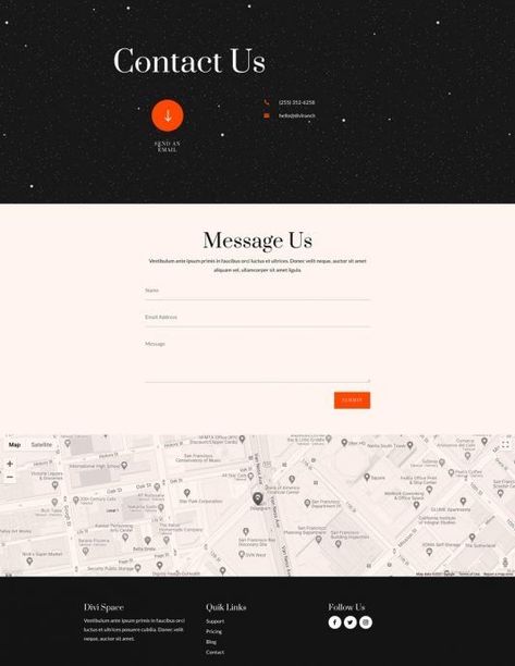 The Event Venue Layout Pack for Divi is one of the most elegant layouts out there. It’s perfect for creating websites that need to include a lot about an event venue, and it can even be used on any other type of website! The layout pack has beautiful custom images, illustrations and effects to make your site look like you spent way more time than was necessary making it all nice just because this company cares so much about their customers. Contact Us Design Layout, Contact Us Design, Venue Layout, Business Web Design, Divi Theme, Contact Page, Website Design Layout, Elegant Themes, Free Event