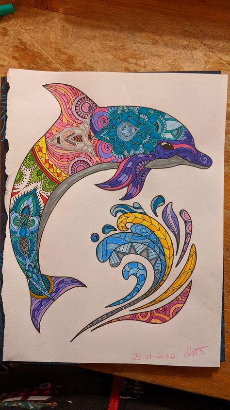 Aboriginal Art Ideas, Dolphin Mandala Art, Ornamen Fauna, Stilasi Fauna, Zentangle Animals Art, Dolphin Drawing, Dolphin Painting, Dolphin Art, Star Coloring Pages