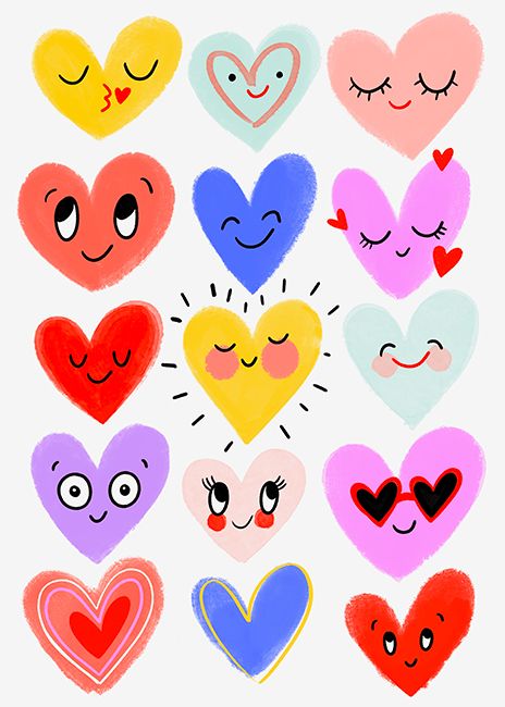 Magrikie : Illustration : valentine's / romance Christmas Picture Wallpaper, Pretty Illustration Art, Love Heart Drawing Ideas, Motivational Illustration Art, Simple Drawing Ideas For Kids, Kindness Illustration, Heart Graphic Design, Cute Heart Drawings, Heart Character