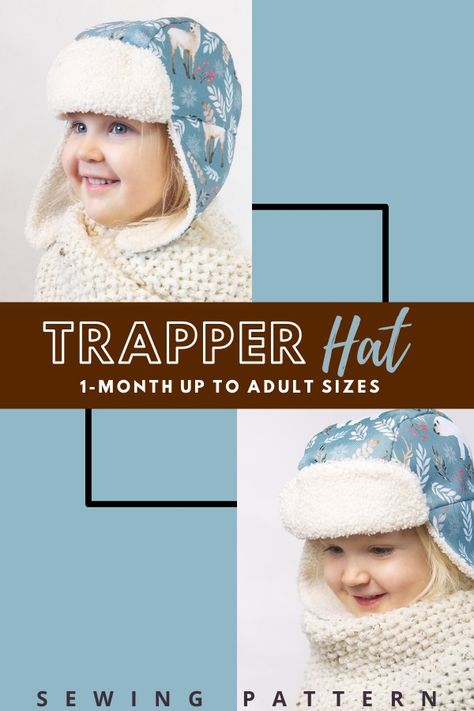 Boys Sewing Patterns, Hat Sewing Pattern, Hat Sewing, Boy Sewing, Girls Dress Sewing Patterns, Hat Tutorial, Hat Patterns To Sew, Sewing Patterns Girls, Trapper Hat