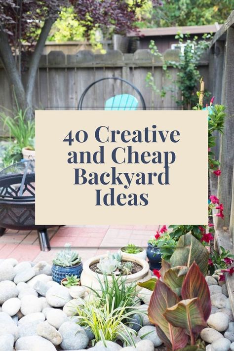 40 Creative and Cheap Backyard Ideas Simple Backyard Upgrades, Garden Ideas Family, Awkward Outdoor Space Ideas, Unique Small Backyard Ideas, Easy Backyard Upgrades, Creative Backyard Ideas Landscapes, Backyard Garden Party Ideas, Small Garden Design Ideas Budget Simple Backyard Landscaping, Backyard Rental House Ideas