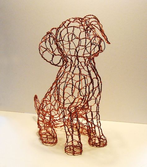 Twisting Wire to Create  Animal Sculptures by Ruth Jensen! Crazy...I wish i could do this Chicken Wire Sculpture, Chicken Wire Art, Chicken Wire Crafts, Wire Dog, 3d Pen Art, Art Fil, Wire Art Sculpture, Art Wire, 3d Pen