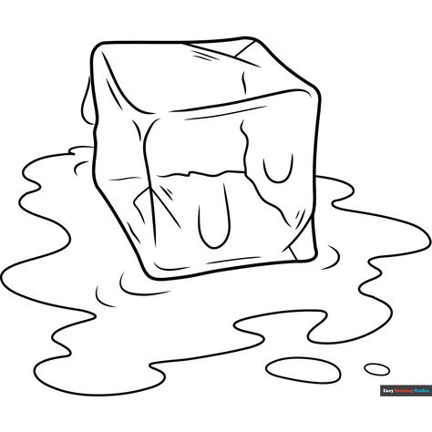 Free Ice Cube Coloring Page for Kids Ice Cube Drawing, Ice Drawing, Easy Drawing Guides, Free Printable Coloring Sheets, Drawing Guides, Kids Print, Printable Coloring Sheets, Easy Coloring Pages, Drawing Tutorial Easy