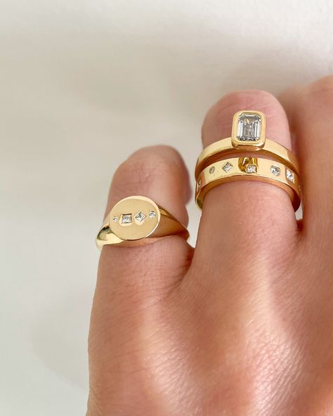 From start to finish, witness the captivating journey of our Signature Diamond Signet ring — where elegance meets everyday wear.⁠ ⁠ Get in touch to find out more about our Signature Collection. Aesthetic Gold Rings, Signet Engagement Rings, Face Dimensions, Ethical Engagement Ring, Diamond Signet Ring, Signet Rings, Bespoke Jewellery, Engagement Bands, Signature Collection