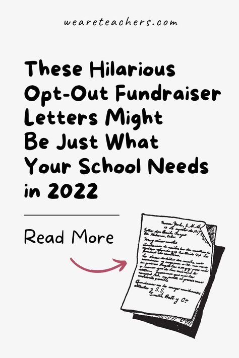 Cut out all the extras and simply give parents and other supporters the chance to donate with these funny school opt-out fundraiser letters. Fundraiser Letter For Donations, Opt Out Fundraiser, Pto Donation Letter, Pto Hospitality Ideas, School Fundraiser Themes, School Fundraising Ideas Elementary, Pto Fundraising Ideas, Thank You Card Examples, Elementary School Fundraisers