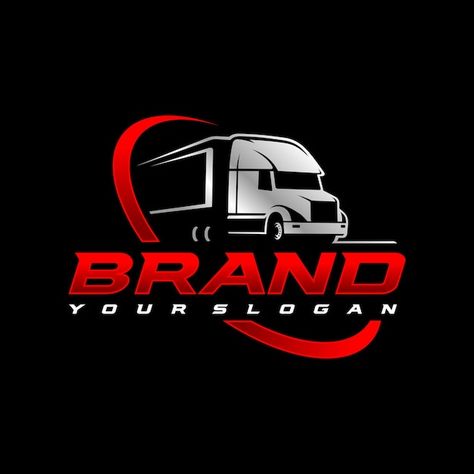 Trucking logo template | Premium Vector #Freepik #vector #truck-logo #truck #transport-truck #car-truck Trucking Company Logo Design Ideas, Logistics Logo Transportation, Trucking Logo Design Ideas, Truck Logo Design Ideas, Transport Logo Design Ideas, Transport Company Logo, Trucking Logo Design, Transport Logo Design, Truck Graphic Design