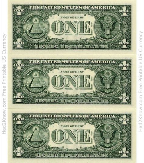 Dollar Bill Template, Money Template, One Dollar Bill, Bill Template, Fake Money, One Dollar, In God We Trust, Dollar Bill, Template Printable