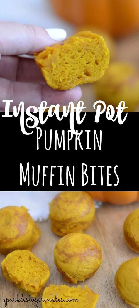 Instant Pot Pumpkin Muffin Bites 2 Ingredient Pumpkin Muffins, Muffin Bites, Instant Pot Pumpkin, Healthy Pumpkin Dessert, Crockpot Express, Pumpkin Muffins Easy, Ip Recipes, Cheap Clean Eating, Spice Cake Mix