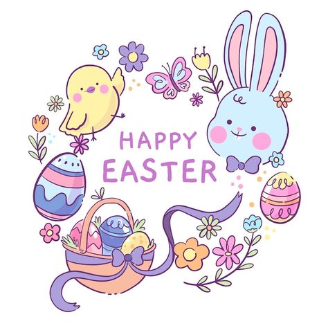 Easter Drawing, Banner Doodle, Easter Drawings, Wildlife Day, Easter Illustration, Easter Craft Decorations, Easter Wallpaper, Happy Easter Card, Easter Images