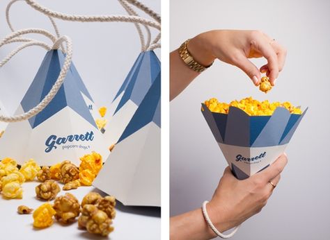 Food Containers Design, Garrett Popcorn, Popcorn Packaging, Chip Packaging, Popcorn Shop, Homemade Soft Pretzels, Packaged Snacks, Packaging Design Trends, Packaging Template