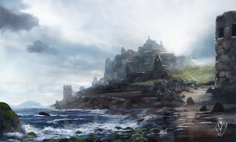 New Fantasy, Fantasy Pictures, Fantasy City, Fantasy Castle, Fantasy Setting, Fantasy Places, Fantasy Art Landscapes, Fantasy Inspiration, Fantasy Illustration