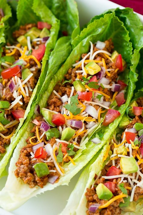 Turkey Taco Lettuce Wraps, Lettuce Tacos, Taco Lettuce Wraps, Tacos Mexicanos, Turkey Taco, Low Carb Wraps, Resep Diet Sehat, Healthy Meat Recipes, Healthy Meats