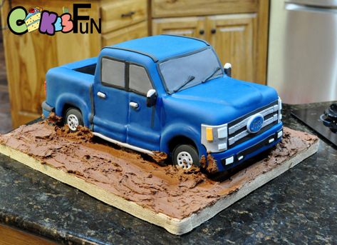 Ford Pick up Truck by Cakes For Fun Ford Truck Cake, Semi Truck Cakes, Cake Truck, Ford Pick Up, Truck Theme Birthday, Truck Birthday Cakes, Truck Cake, Truck Cakes, Bean Cakes