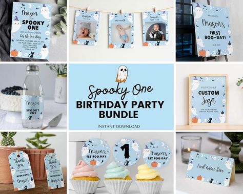 Halloween 1st Birthday Party, Spooky One Birthday, 1st Birthday Party Decor, Halloween First Birthday, Halloween 1st Birthdays, Birthday Package, Spooky One, Birthday Packages, Party Bundles