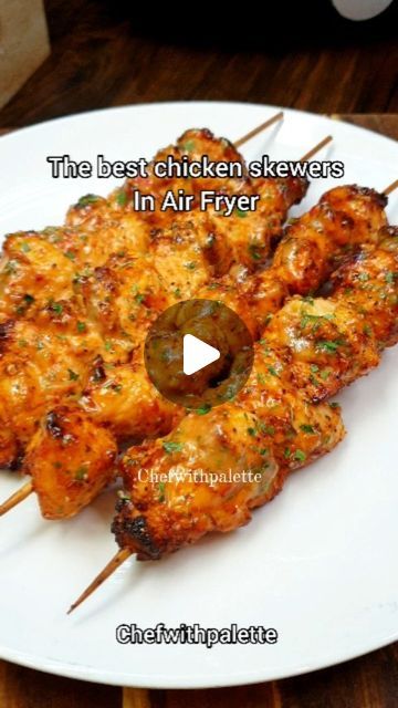 Khadija Siddiqui on Instagram: "I make these more often than anything else in my air fryer. Super simple and insanely delicious 😋 

💥My 3 air fryer E-books are linked in my linktree 🙌 

@chefwithpalette 

#chicken #skewers #airfryer #airfryerrecipes #foodie #reels #recipe #recipes" Dried Parsley, Air Fryer Oven Recipes, Best Chicken, Healthy Low Carb Recipes, Chicken Skewers, Gluten Free Recipes Easy, Air Fryer Recipes Easy, Air Fryer Recipes Healthy, Heart Healthy Recipes