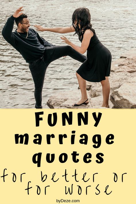 65 Funny Quotes On Marriage to make you and your husband or wife laugh. Also to give you inspiration for wedding toasts or social media (instagram or twitter) posts. #quotes #quotesonwedding #marriagequotes #marriedlife #marry #marriagetips #sayings #funnyquotes Still Married Quotes Funny, Happy Wife Happy Life Quotes Marriage, Husband Best Friend Quotes Marriage, Wife Is Always Right Quotes Funny, First Year Marriage Quotes, Married Advice Quotes, Funny Quotes For Newlyweds, Long Marriage Quotes Truths, Funny Quotes About Husband And Wife