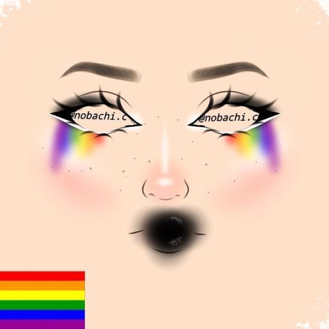 Bi Pride Makeup, Hello Kitty Makeup Look, Rainbow Makeup Looks, Lgbtq Makeup, Pride Month 2022, Makeup Pride, Creepy Clown Makeup, Makeup Drawing, Cute Eye Makeup