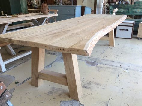 Wood Table Plan, Waney Edge Table, Rustic Oak Table, Live Edge Dining Table Legs Ideas, Live Edge Table Legs Ideas, Wooden Table Legs Ideas, Live Edge Wood Dining Table, Wooden Table Legs, Live Edge Tables