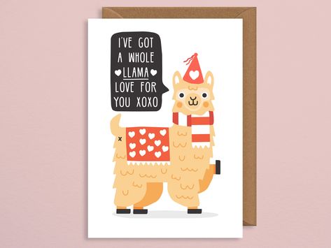 llama Valentines card.funny valentines card.i love you.llama Christmas Card Funny, Llama Christmas, Llama Llama, Funny Christmas Card, Funny Llama, Xmas Card, Funny Xmas, Funny Christmas Cards, Music Song