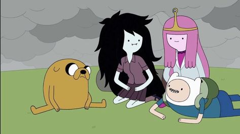 finn & jake & marceline & princess bubblegum Finn And Princess Bubblegum, Finn And Marceline, Adventure Time Tumblr, Marceline And Princess Bubblegum, Finn And Jake, Marceline And Bubblegum, Finn Jake, Adventure Time Characters, Marceline The Vampire Queen