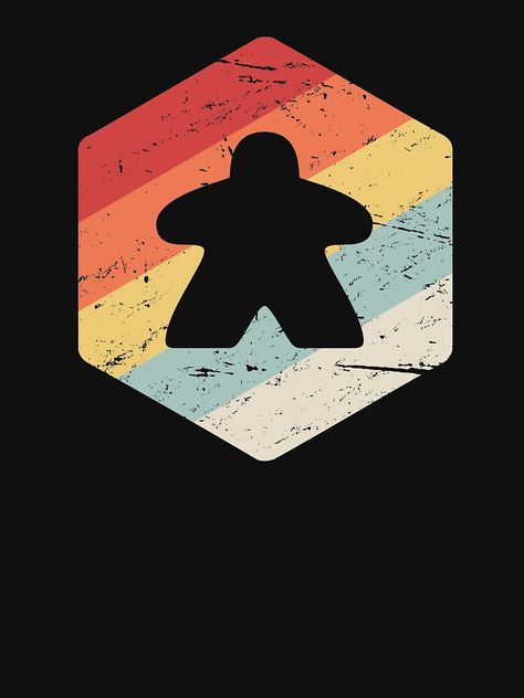 "Meeple / Retro Vintage Boardgame Lover" T-shirt by EMDdesign | Redbubble Board Game Cafe Logo, Board Game Logo, Boardgame Design, Board Game Cafe, February Wallpaper, Game Cafe, Games Table, Concrete Light, Vintage Board Games