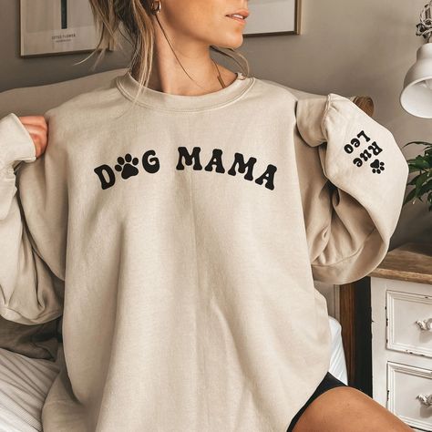 Personalized Dog Mom Sweatshirt With Pets Name on Sleeve, Custom Retro Dog Mama Crewneck, Gift for Dog Mom, Birthday Gift for Dog Lover - Etsy Dog Mom Christmas, Mama Crewneck, Dog Mom Sweatshirt, Retro Dog, Gift For Dog Lover, Pet Name, Dog People, Mom Christmas, Dog Mama