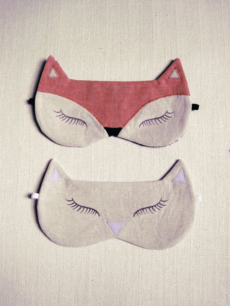 Fox Sleeping Mask or Kitty Sleep Mask Perfect for sleeping in on lazy Sunday mornings! This sleep mask is made from natural linen, the eyes are hand printed. Elastic strap. Fox has a soft black & white cotton nature pattern backing (fabric by Cotton & Steel) & the kitty mask has 100% cotton flannel backing that is super soft and snuggly! Want a customization? Just send a convo! Maybe you want looser elastic or a different color, just send us the deets and well aim to please! :) You asked, we... Fox Sleeping, Maileg Rabbits, Deer Mask, Boy Baby Doll, Mask Cat, Soft Baby Dolls, Woodland Fox, Cat Mask, Toddler Dolls