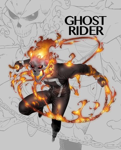 Ghost Rider Fanart, Ghost Rider Drawing, Ghost Raider, New Ghost Rider, Ghost Rider 2, Batman Art Drawing, Ghost Rider Pictures, Marvel Character Design, Marvel Champions