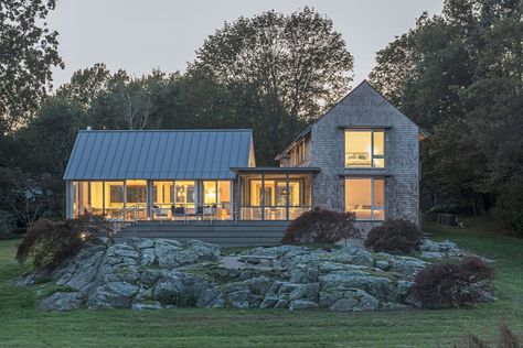 Compound House, New England Beach, New England Beach House, New England Farmhouse, England Beaches, Bay House, Modern Farmhouse Exterior, Beach House Design, Farmhouse Exterior