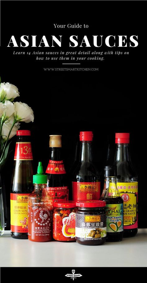 Have you ever attempted to try some Asian sauces but don't know what to do? In this guide, you'll learn 14 Asian sauces and how to use them in your cooking. Asian Sauces, Asian Seasoning, Eat Thai, Japanese Sauce, Homemade Chinese Food, Vegan Asian Recipes, Asian Spices, Rustic Recipes, Asian Sauce