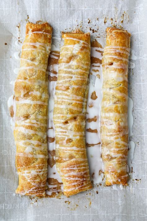 Apple Strudel Logs - Healthyish Foods Dessert Pasta, Strudel Recipes, Holiday Appetizers Recipes, Apple Strudel, Easy Bake, Diced Apples, Puff Pastry Sheets, Toasted Walnuts, Roasted Butternut