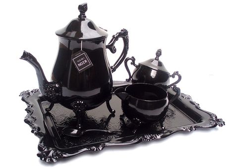 Explore Christine Misiak's photos on Flickr. Christine Misiak has uploaded 31 photos to Flickr. Victorian Tea Sets, Steampunk House, Goth Home, Goth Home Decor, Goth Decor, Modern Victorian, Silver Tea, My Cup Of Tea, Gothic Decor