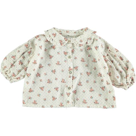 Flower Print Blouse With Puff Sleeves by Tocoto Vintage Blouse With Puff Sleeves, Girls Winter Outfits, Tocoto Vintage, Flower Print Blouse, Misha And Puff, Tiny Cottons, Designer Kids Clothes, Stylish Baby, Floral Print Blouses