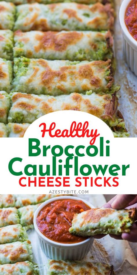 Weight Watcher Snacks, Cauliflower Cheese Sticks, Broccoli Cauliflower Cheese, Snack Sani, Cauliflower Cheese, Broccoli Cauliflower, Cheese Sticks, Resep Diet, Healthy Snacks Easy