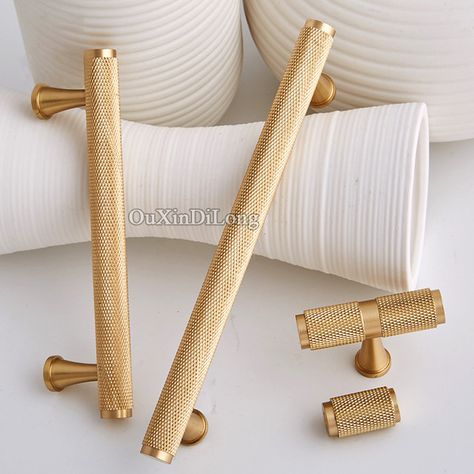 Top Luxury 10PCS European Solid Brass Cabinet Pulls Handles Kitchen Door Cupboard Wardrobe Drawer Wine Cabinet Handles and Knobs Furniture Handles Drawer Pulls, Gold Cabinet Hardware, Modern Drawer Pulls, Gold Cabinet Handles, Gold Cabinet Pulls, Bronze Cabinet Hardware, Kitchen Tv, Door Handle Design, Brass Cabinet Handles