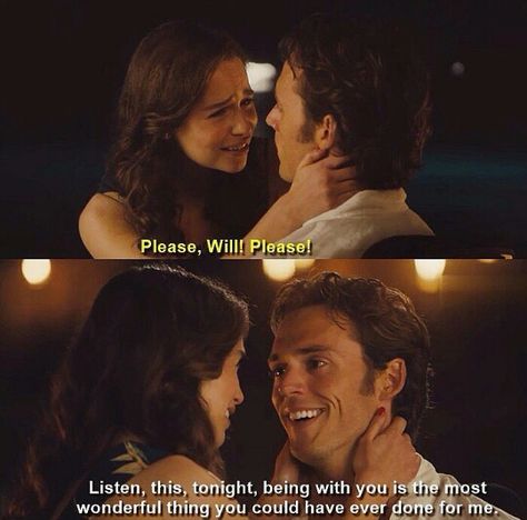 Me Before You Me Before You Scenes, Me Before You Quotes Movie, Rom Com Movie Quotes, Me Before You Aesthetic, Me Before You, Me Before You Quotes, Favorite Movie Quotes, Romantic Films, Romantic Movie Quotes