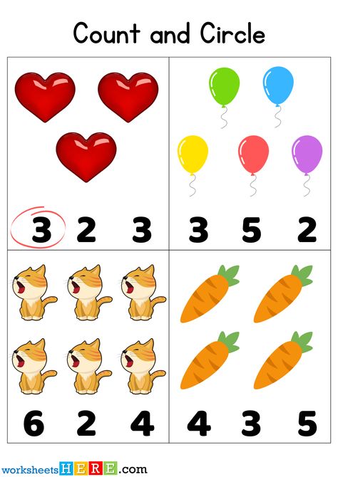 Count Objects and Circle Correct Number Activity PDF Worksheets For Kindergarten - WorksheetsHere.com Count And Circle The Correct Number, Rote Counting, Number Activity, Dot Worksheets, Worksheets For Kindergarten, Number Activities, Kindergarten Worksheets, Kindergarten, Quick Saves