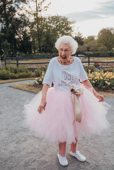 90th Birthday Photo Shoot, Pink Tutu Dress For Birthday, Pink Tutu Dress For Birthday With Tulle Skirt, Pink Fitted Skirt For Birthday, Fitted Pink Skirt For Birthday, Moms Photoshoot, Grandmas Birthday Party, Maternity Tutu, Bachelorette Tutu