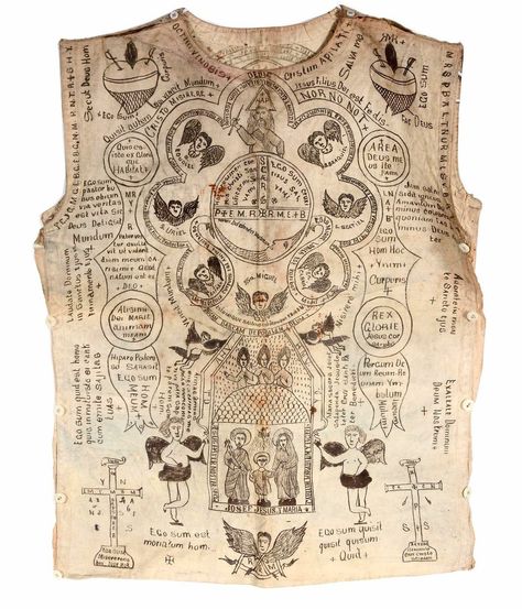 Grimoire Magic on Instagram: “Talismanic Vest with 7 Archangels — Talismanic shirts are a worn talismanic object used in various parts of the world. The majority of…” Hispanic Artists, Juergen Teller, Folk Magic, For Good Luck, Art Brut, Protective Clothing, Mode Inspo, Piece Of Clothing, Fashion Inspo Outfits