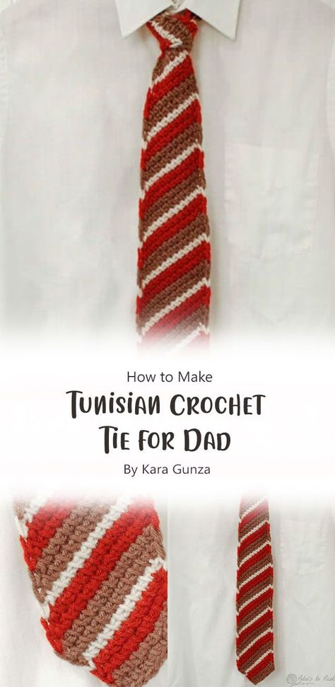 These ties are easy to make and can be a great addition to your wardrobe, bringing your style up a notch instantly. Tie Pattern Free, Crochet Tie, Tie Pattern, Tie For Men, Pattern Ideas, Tunisian Crochet, Crafts To Make, Your Style, Free Pattern