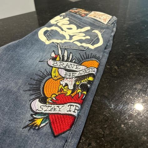 Ed Hardy wide leg jeans Ed Hardy Jeans, Ed Hardy, Flared Jeans, Wide Leg Jeans, Jeans Shop, Jeans Fit, Streetwear Fashion, Leg Jeans, Podcast