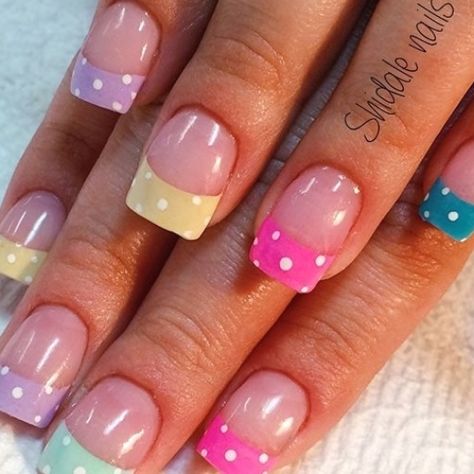 Easter Color Nails, Bright Summer Nails Designs, Easter Nail Art Designs, Easter Nail Designs, Easter Nail Art, French Acrylic Nails, Nails Polish, Spring Nail Art, Easter Nails