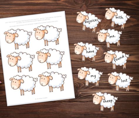 The Parable Of The Lost Sheep Crafts, Parable Of The Lost Sheep Activities, Sheep Sensory Bin, Parable Of The Lost Sheep Craft, Lost Sheep Activity, Lost Sheep Crafts For Kids, The Lost Sheep Craft, Lost Sheep Craft, Jesus And The Lost Sheep