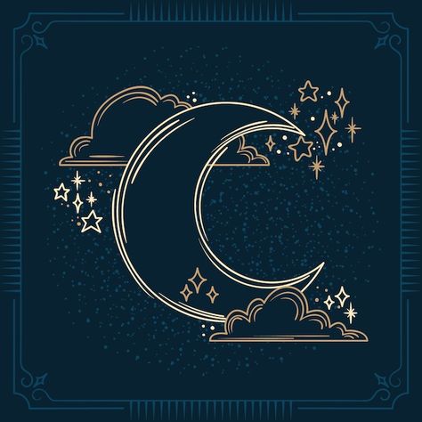 Vector gratuito luna y estrellas dibujo ... | Free Vector #Freepik #freevector #luna-ilustracion #planeta-dibujo #espacio #universo Drawing Of Stars, Drawing A Star, Drawing Of Moon, Moon And Stars Drawing, How To Draw Moon, Vector Design Graphics, The Moon Drawing, Star Drawings, Stars Drawing