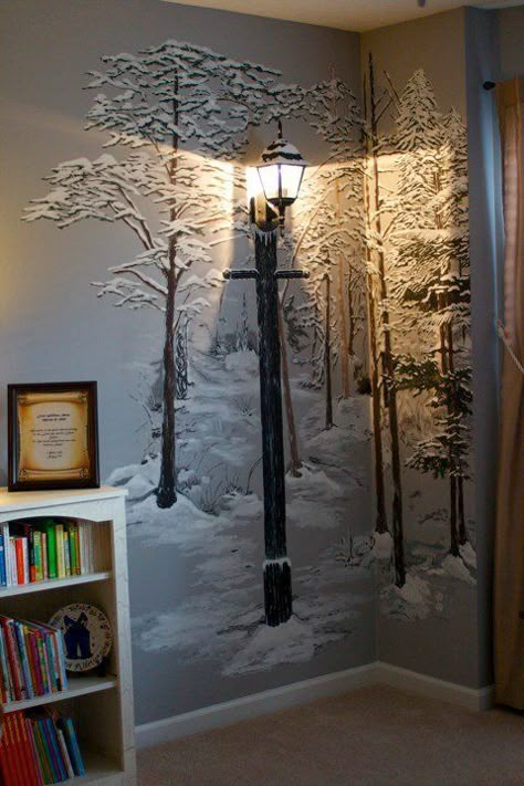 Narnia Room, Takken Decor, Forest Mural, Design Case, Boho Home, Narnia, 인테리어 디자인, Kids Rooms, Kid Room Decor